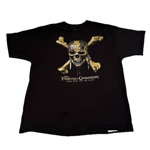 Y2K Disney Pirates of the Caribbean Dead Men Tell No Tales Movie Shirt Men's 2XL - Picture 1 of 7